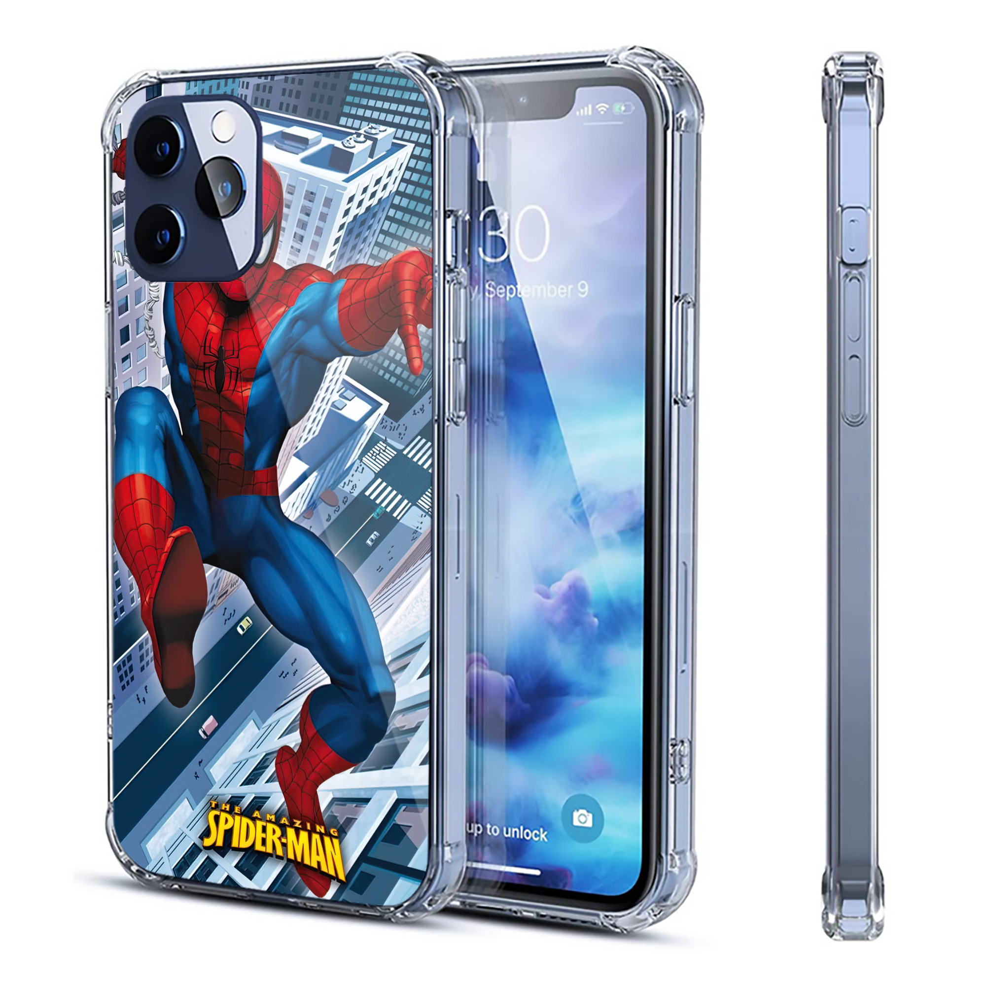 （画像用） Spider Man スパイダーマン 【iPhone 12シリーズ対応】透明スマホケース（クリアソフトケース）
